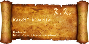 Kató Klaudia névjegykártya