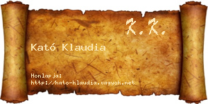 Kató Klaudia névjegykártya